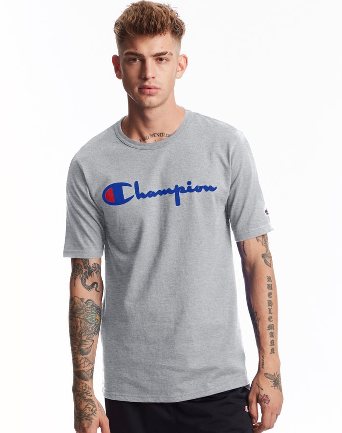 Champion Heritage Vintage Logo Erkek Tişört Gri ( FTLMWI294 )